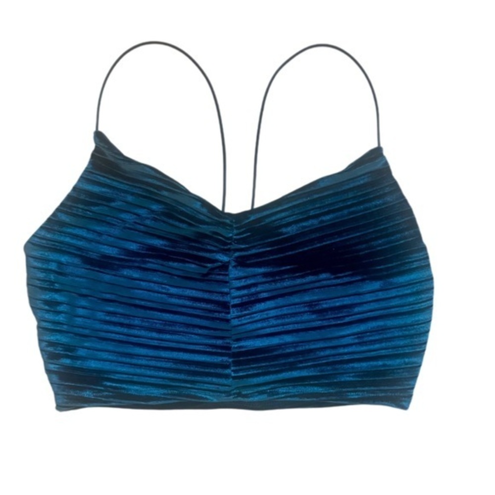 Wild Fable Teal Velvet Strappy Top